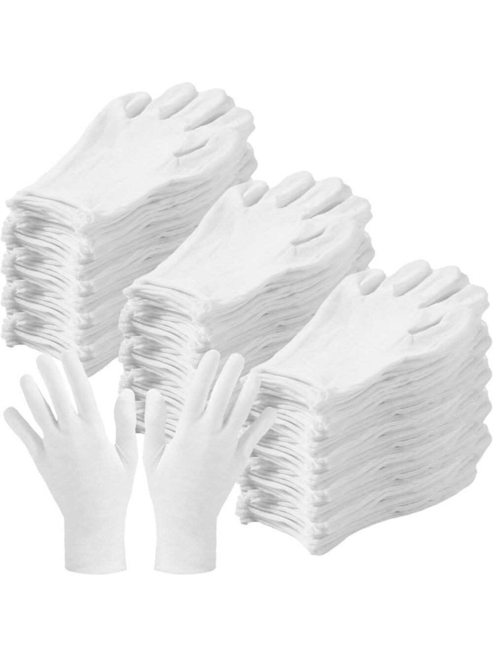 300 Pcs White Cotton Gloves for Art Handling, Dry Hands, Coin Care & Crafts